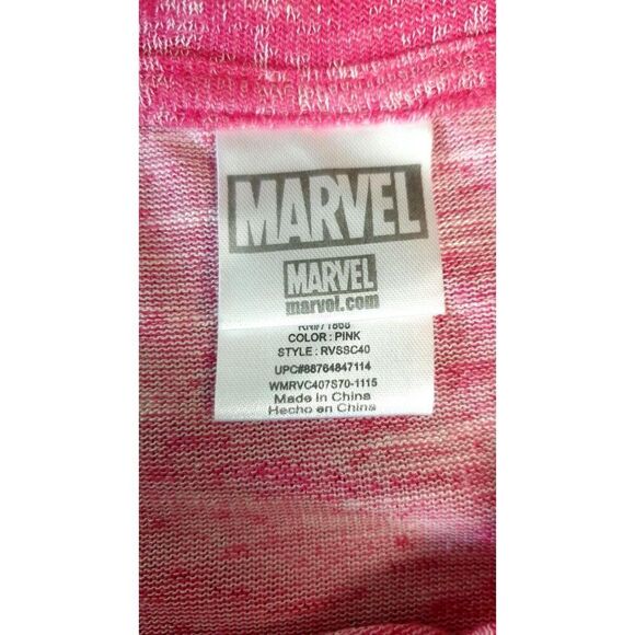 Marvel Girls Captain America T-Shirt S Pink Hi Low Super Hero Stretchy Top - Picture 3 of 4